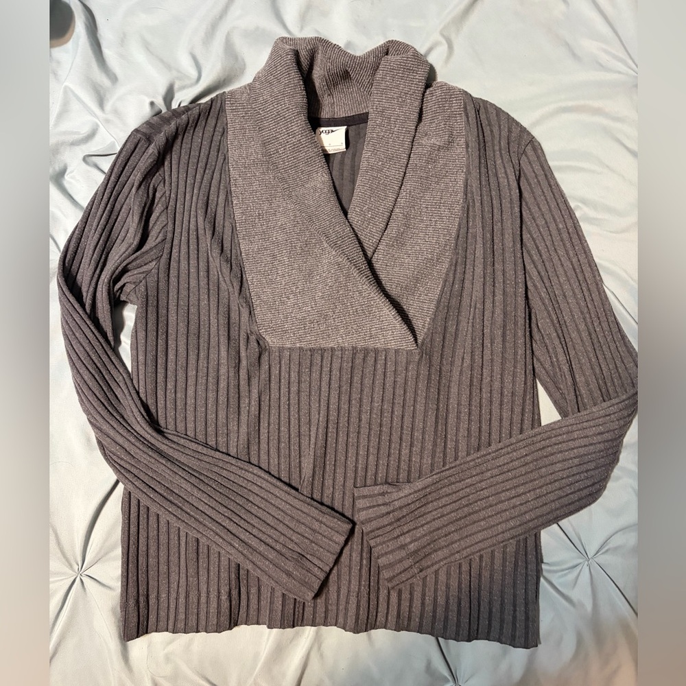 Nike Yoga Gray Ribbed Women's Top